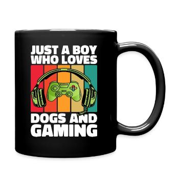 Gamer and Dogs: Video Games and Canine Loyalty - Full Colour Mug - black - Right