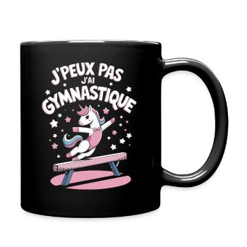 J'peux pas j'ai Gymnastique - Mug uni - noir - Droite
