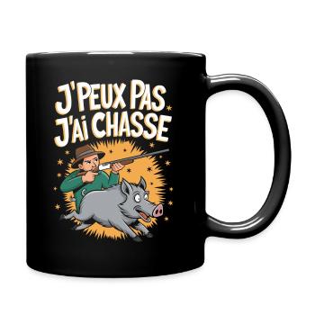 J'peux pas j'ai chasse - Mug uni - noir - Droite