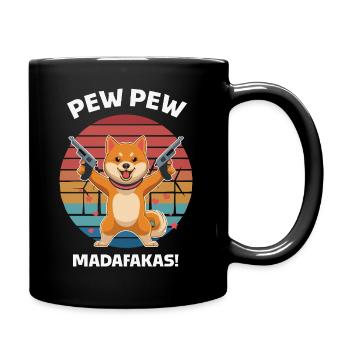 PEW PEW! *black - Shiba inu - Tasse einfarbig - Schwarz - Rechts