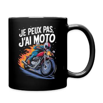 Je peux pas j'ai moto - Mug uni - noir - Droite