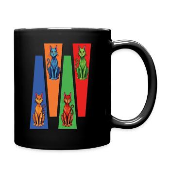 « La fascination des chats – l’élégance à porter ! en couleurs - Mug uni - noir - Droite
