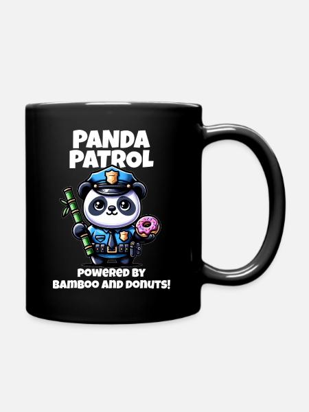 Polizei Panda - Tasse einfarbig - Schwarz