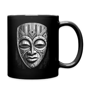 Maske - Tasse einfarbig - Schwarz - Rechts