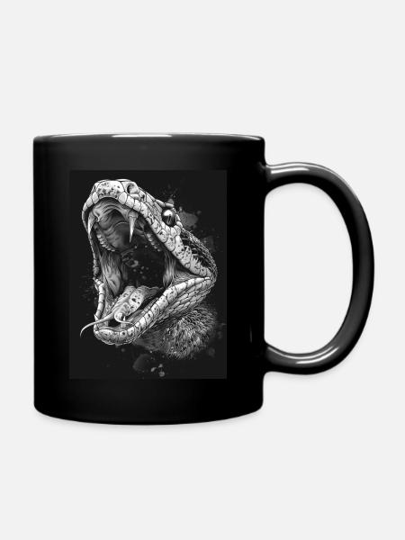 Fureur venimeuse – Conception néo-traditionnelle du serpent - Mug uni - noir
