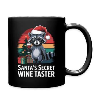 raton laveur Noël vin drôle - Mug uni - noir - Droite