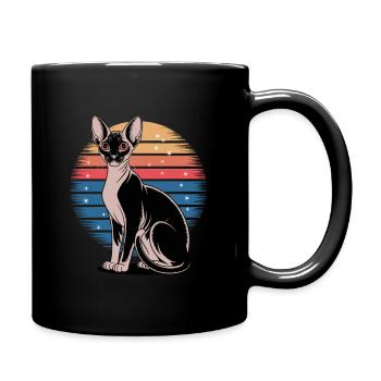 Vintage Sphynx Katze Retro Design - Tasse einfarbig - Schwarz - Rechts