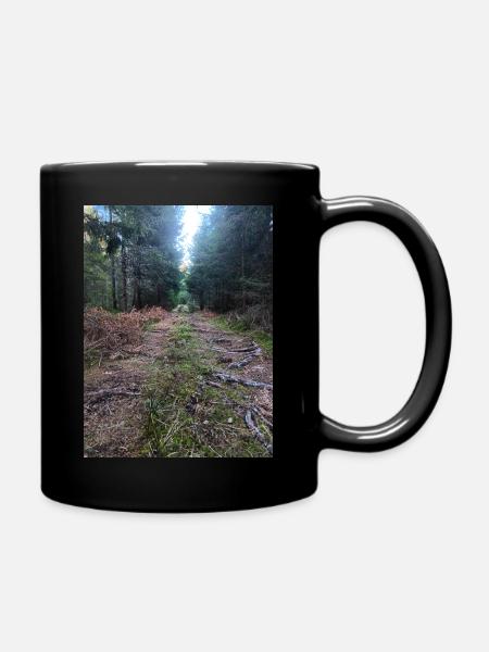 Waldweg - Tasse einfarbig - Schwarz