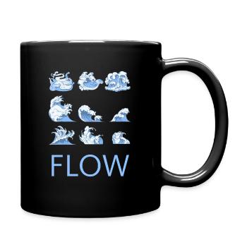 FLOW – Japanisches Wellen-Design - Beach - Tasse einfarbig - Schwarz - Rechts
