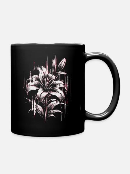 Lys gothique – Esthétique sombre, en détresse - Mug uni - noir