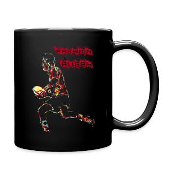 rugbyman aux couleurs fun - Mug uni - noir - Droite