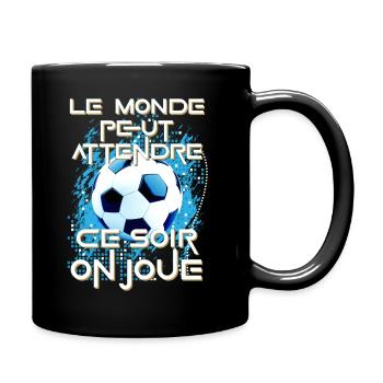 Foot humoristique fan foot football match humour - Mug uni - noir - Droite