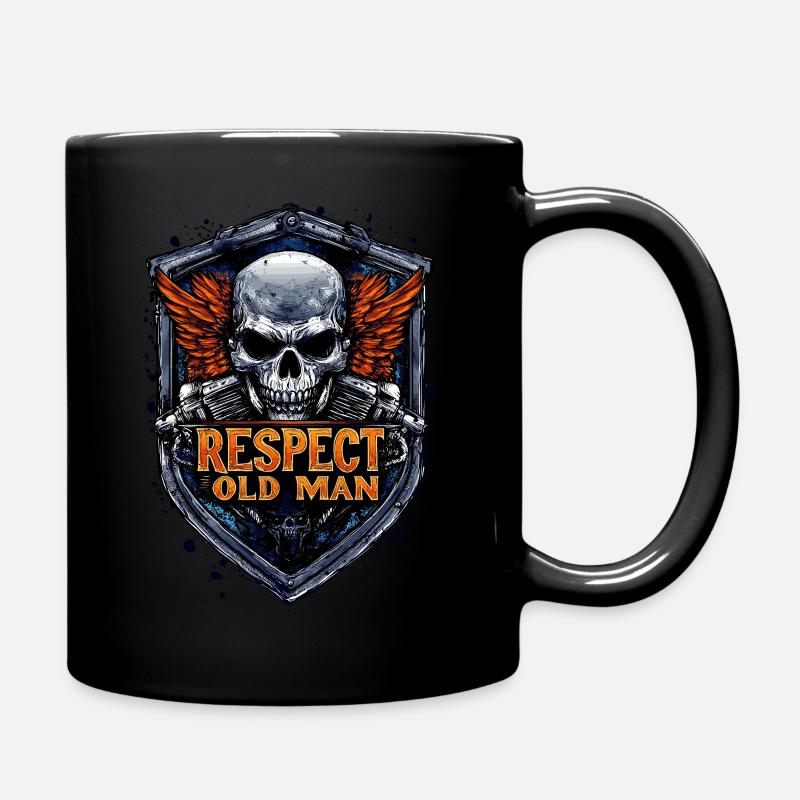 Biker Respect Old Man Motorcycle alter Mann - Tasse einfarbig - Schwarz
