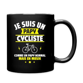 Papy cycliste plus cool, fête des grands-pères - Mug uni - noir - Droite