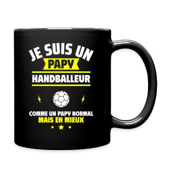 Papy handballeur plus cool, fête des grands-pères - Mug uni - noir - Droite