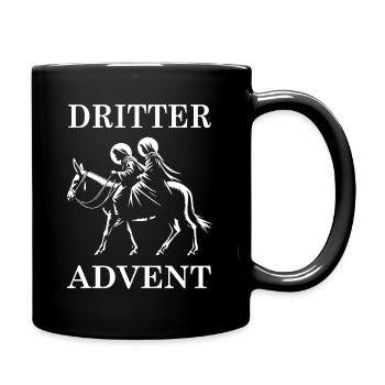 Dritter Advent – Auf dem Weg nach Bethlehem - Tasse einfarbig - Schwarz - Rechts