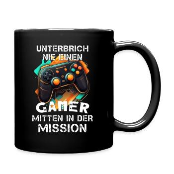 Gamer Zocker Gaming Konsole Videospiele lustig - Tasse einfarbig - Schwarz - Rechts