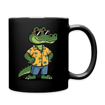 Alligator Funny Summer - Full Colour Mug - black - Right