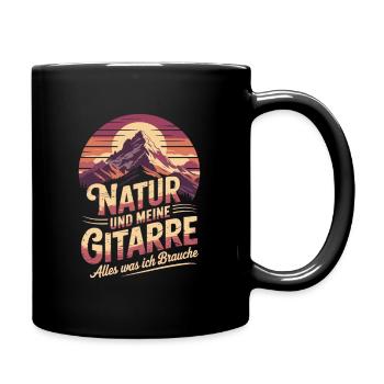 Natur und meine Gitarre - Tasse einfarbig - Schwarz - Rechts