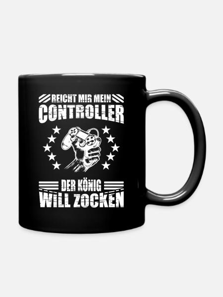 Reicht mir mein Controller - Tasse einfarbig - Schwarz