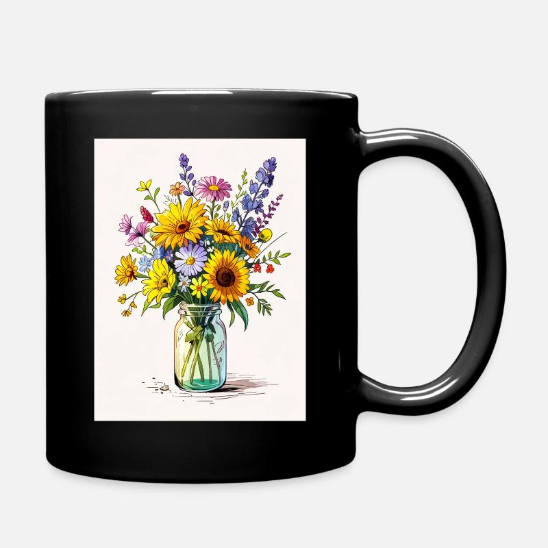 Ein Glas voller Freude - Tasse einfarbig - Schwarz
