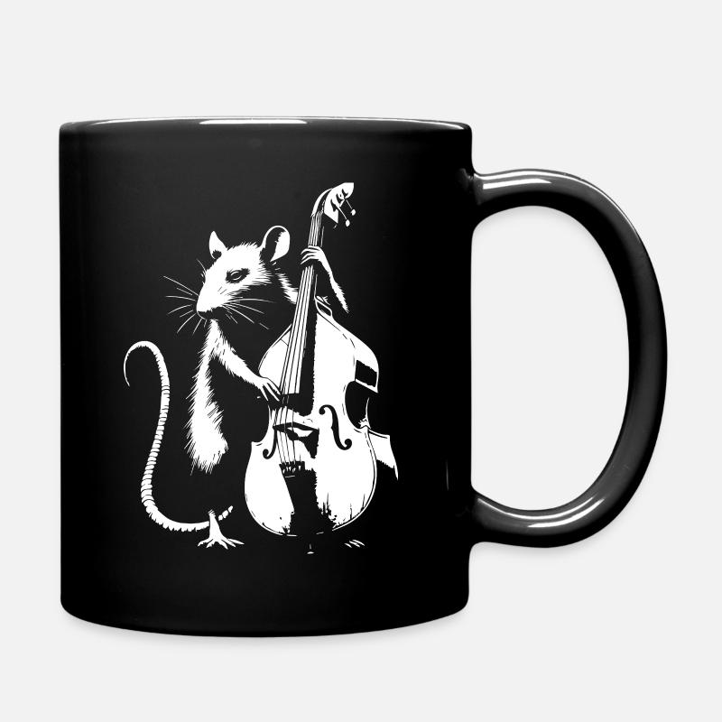 Rat jouant de la contrebasse - Mug uni - noir