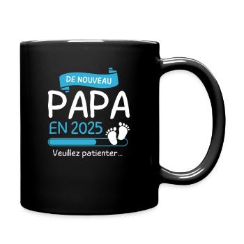 De Nouveau Papa en 2025 cadeau futur Père - Mug uni - noir - Droite