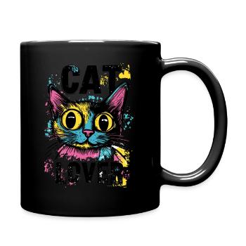 Cat Lover Cats Katzen Mom Catmom - Tasse einfarbig - Schwarz - Rechts