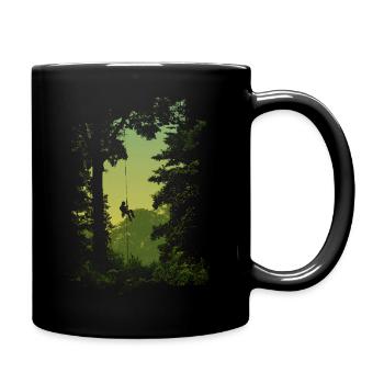Baumklettern Negative Arboristen Silhouette - Tasse einfarbig - Schwarz - Rechts