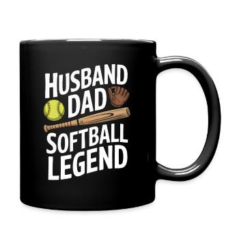 Softball Papa Baseball Fête des Pères Drôle Softball - Mug uni - noir - Droite