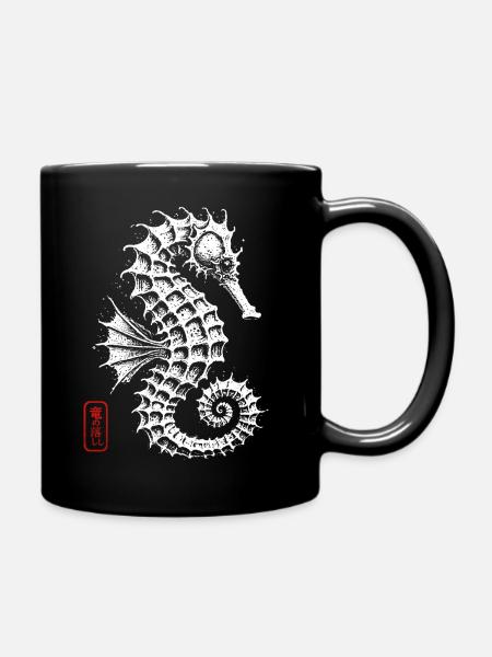 Hippocampe vintage rétro - Mug uni - noir