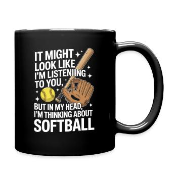 Softball Saison Pitcher Catcher Baseball Lustig - Tasse einfarbig - Schwarz - Rechts
