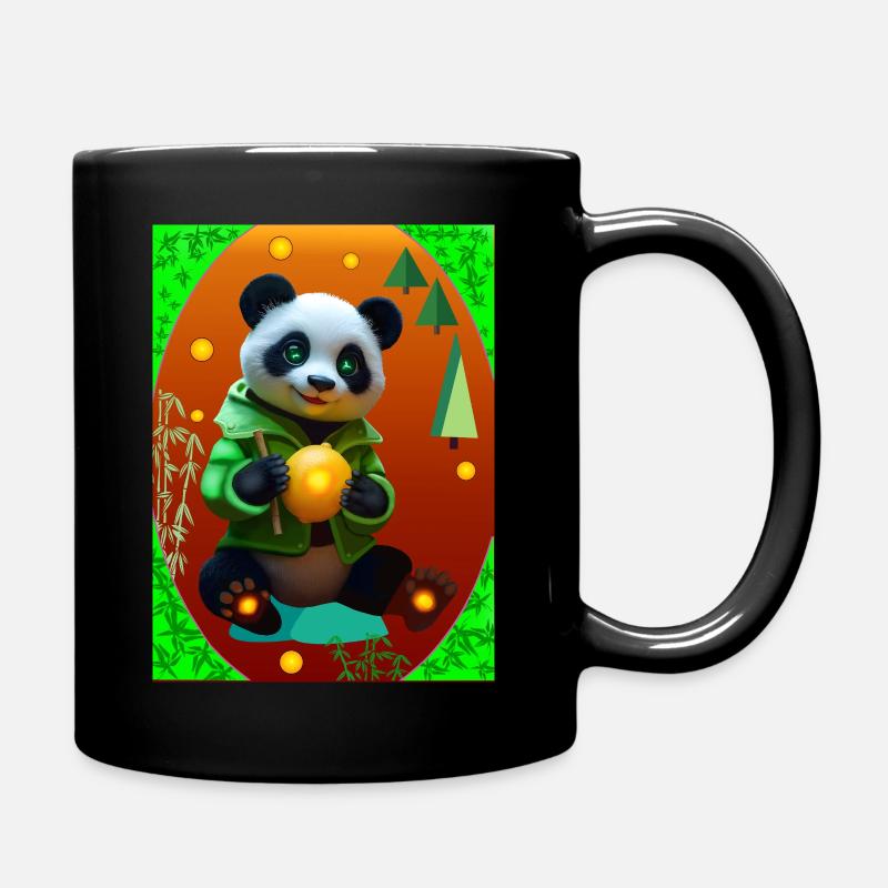 Cyber panda avec citron néon - Mug uni - noir