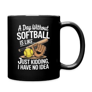 Lustig Softball Spieler Fänger Pitcher Baseball - Tasse einfarbig - Schwarz - Rechts