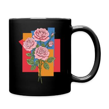 Roses - Full Colour Mug - black - Right