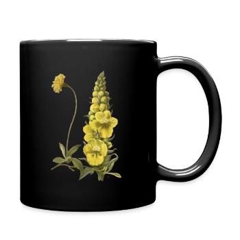 mullein Verbascum flower - Full Colour Mug - black - Right