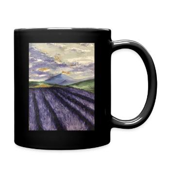 Oil Painting Lavender Lavender Field Purple Landscape - Full Colour Mug - black - Right