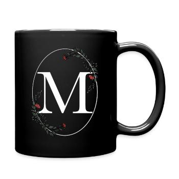 Buchstabe M - Tasse einfarbig - Schwarz - Rechts