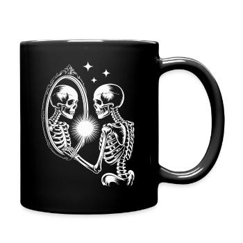 Skeleton in the Mirror: Self-Reflection - Full Colour Mug - black - Right