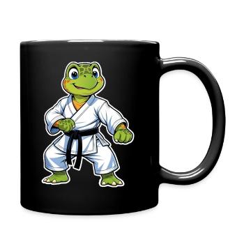Karate Turtle Cartoon - Martial Arts - Full Colour Mug - black - Right