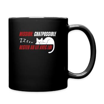 Mission Chatpossible rester au lit avec lui humour - Mug uni - noir - Droite