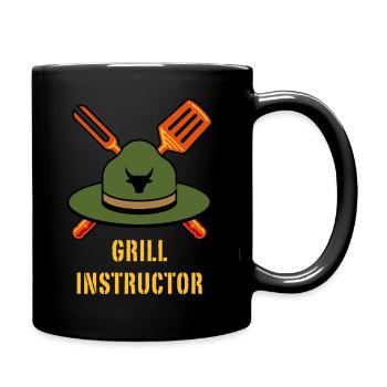 Grill Instructor (Grilling BBQ Barbecue Hat / NEG) - Full Colour Mug - black - Right