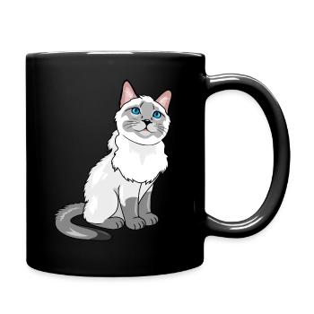 Stolze Siamkatze - Tasse einfarbig - Schwarz - Rechts