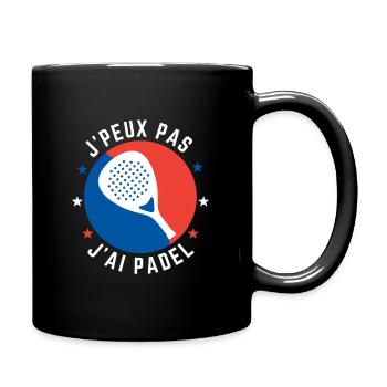 J'Peux Pas J'ai Padel Raquette Cadeau Padeliste - Mug uni - noir - Droite