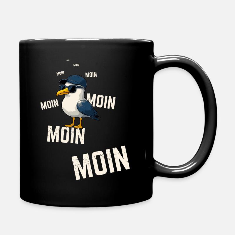 Möwe Moin Maritimes Nordsee Design - Tasse einfarbig - Schwarz