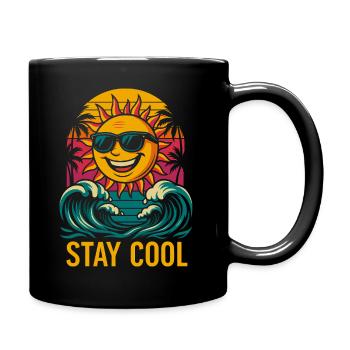 Restez au frais Motif du soleil - Mug uni - noir - Droite
