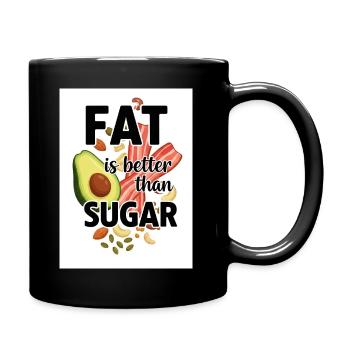 Gesunde Alternative mit Avocado und Fleisch, Keto - Tasse einfarbig - Schwarz - Rechts