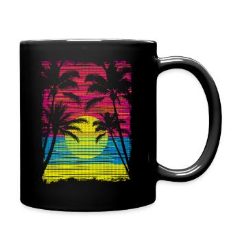 Coucher de soleil au paradis - Mug uni - noir - Droite
