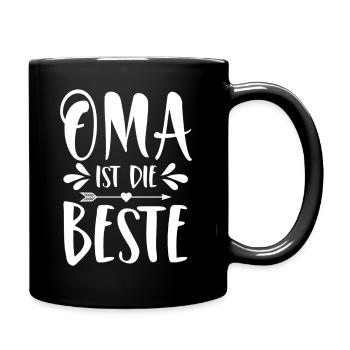 Oma ist die Beste - Tasse einfarbig - Schwarz - Rechts