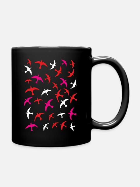 Vögel Möve Meer Muster Ich mag Meer Albatros - Tasse einfarbig - Schwarz